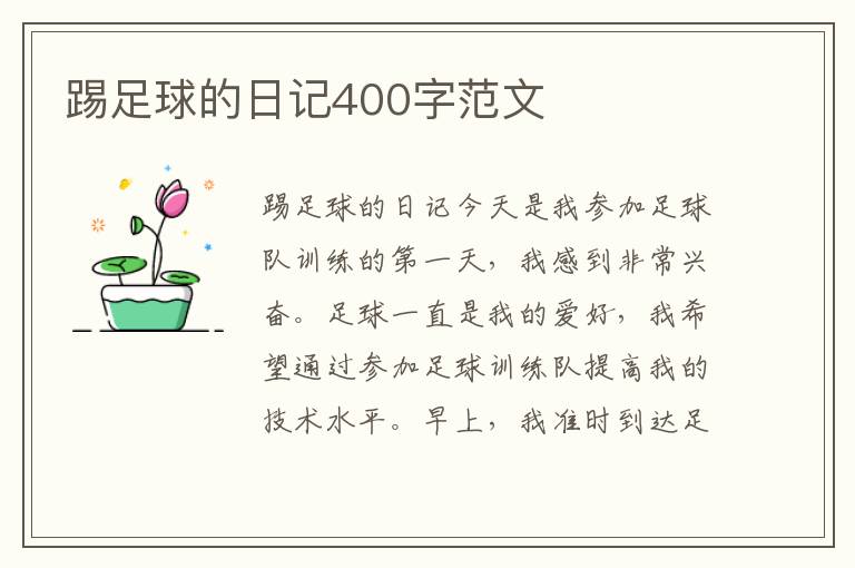 踢足球的日记400字范文